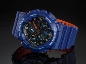 G-Shock GA100L-2A Bi-Color Blue Orange Ana-Digi Resin