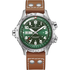 Hamilton H77735560 Khaki Aviation X-Wind Day Date Auto Green Sunray Dial