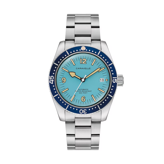 Bulova 43B178 Caravelle Sea Hunter Blue Dial Automatic 39mm Vintage