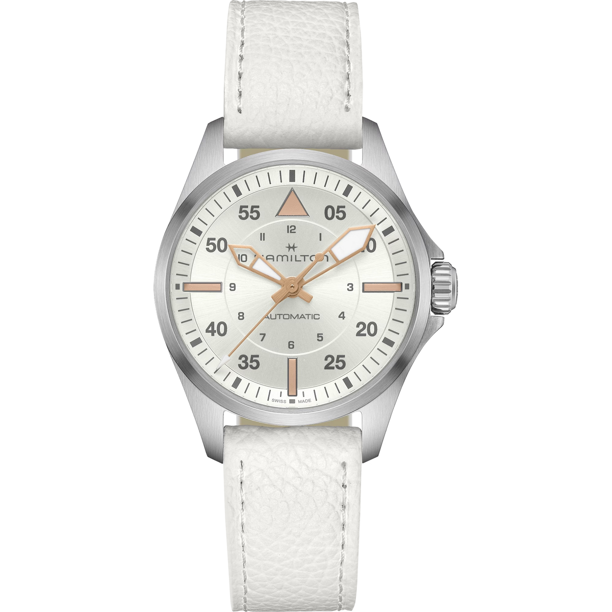 【稼働品】HAMILTON ダッドソン レディース クォーツ ホワイトシェル 97a97e45-4e5d-5dd6-866e-