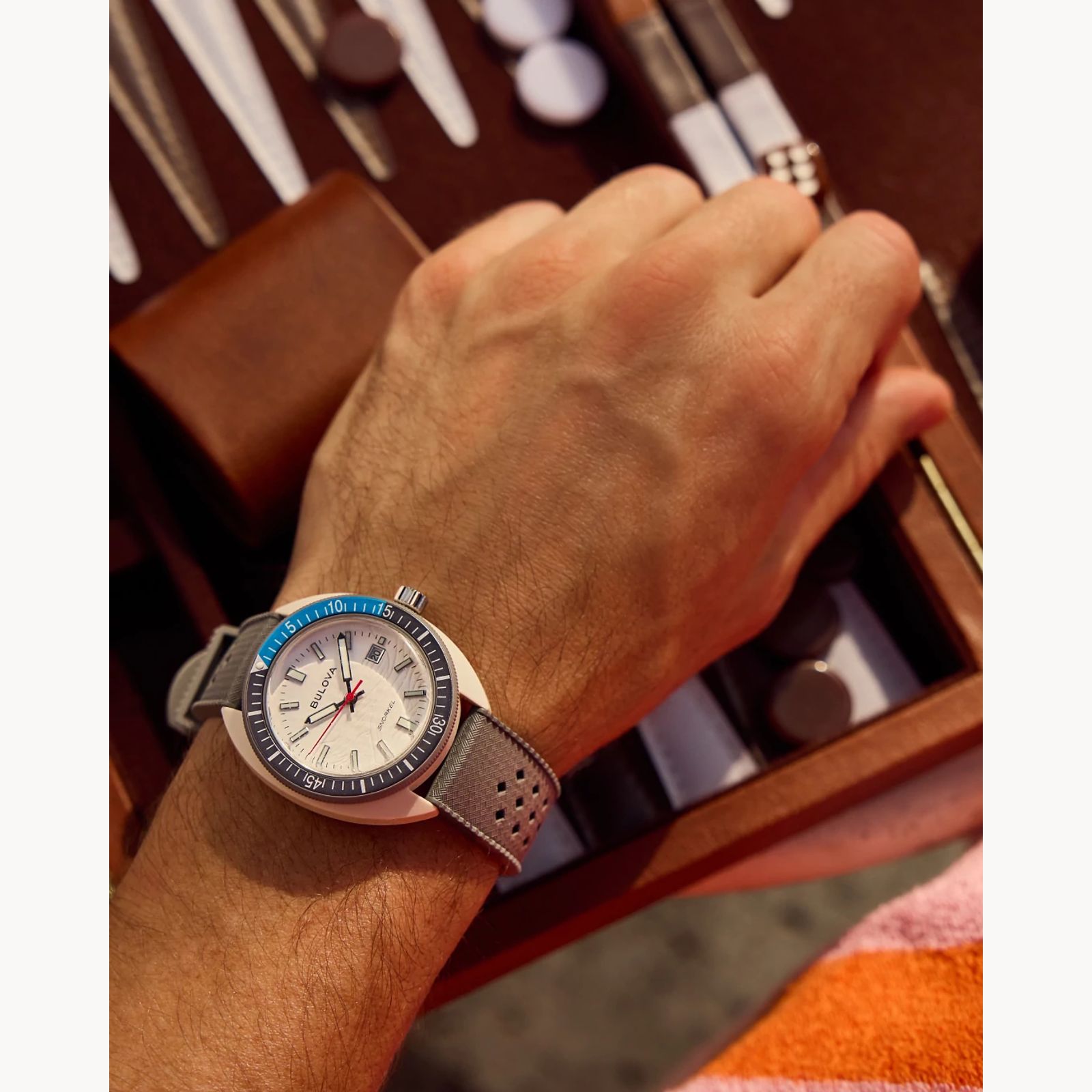 Bulova 98B449 Snorkel Great White Shark Hybrid Ceramic White Dial