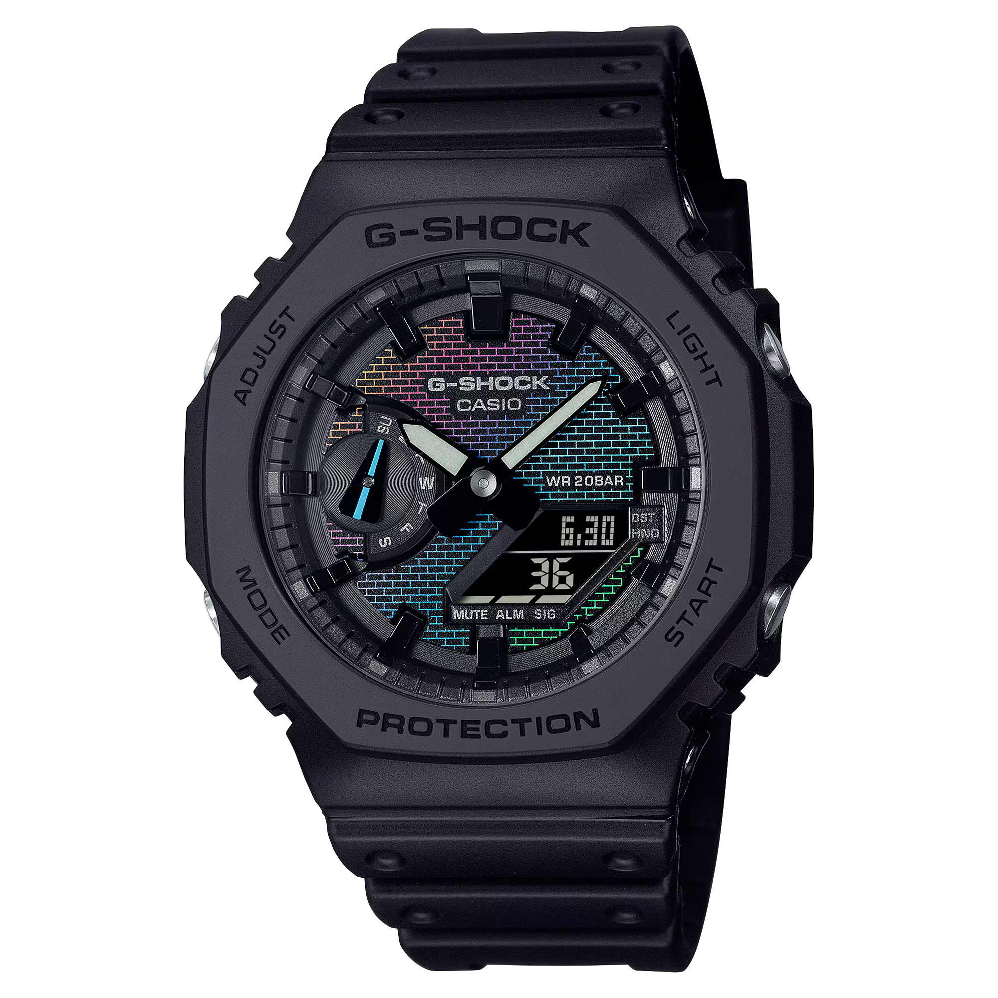 G-Shock GA2100RW-1A Analog-Digital Brick Rainbow Casioak Resin