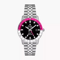 Zodiac ZO9416 Super Sea Wolf GMT Pink White Bezel Black Dial