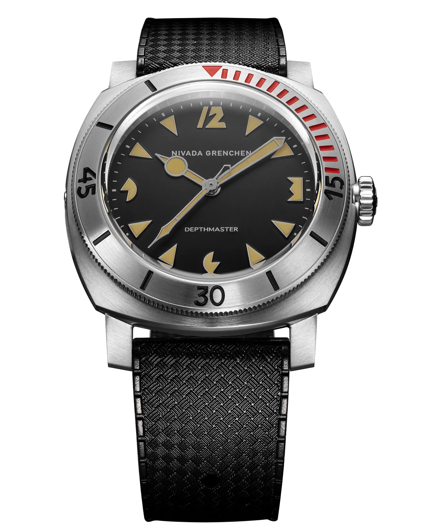 Nivada Grenchen 14200A01 Pacman Depthmaster 42mm Automatic Black Dial