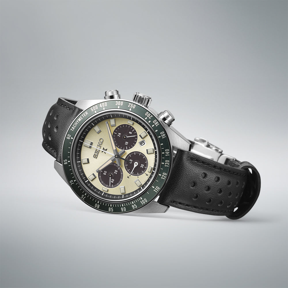 Seiko Prospex SSC943 Speedtimer Champagne Dial Green Bezel Solar