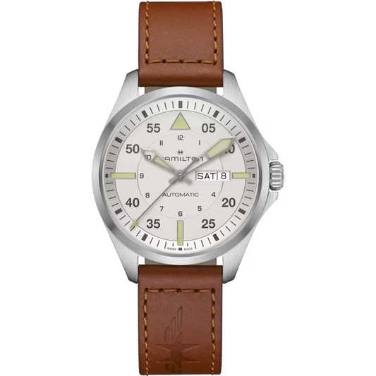 Hamilton H64635550 Khaki Aviation Pilot Day Date Auto 42mm Silver
