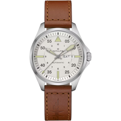 Hamilton H64635550 Khaki Aviation Pilot Day Date Auto 42mm Silver