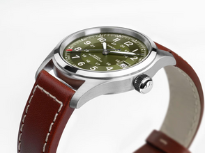 Hamilton H70455560 Khaki Field Auto Green Sunburst 38mm Leather Automatic