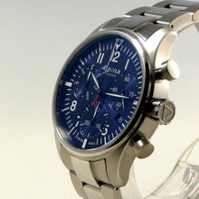 Alpina AL-371NN4S6B Startimer Pilot Chronograph Quartz Blue Dial Metal Bracelet