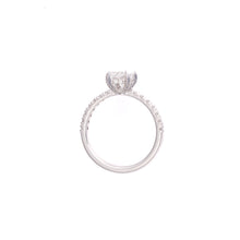 1.35ct Radiant Lab-Grown Diamond Engagement Ring with Hidden Halo & Pavé Band in 14k White Gold