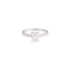 1.35ct Radiant Lab-Grown Diamond Engagement Ring with Hidden Halo & Pavé Band in 14k White Gold