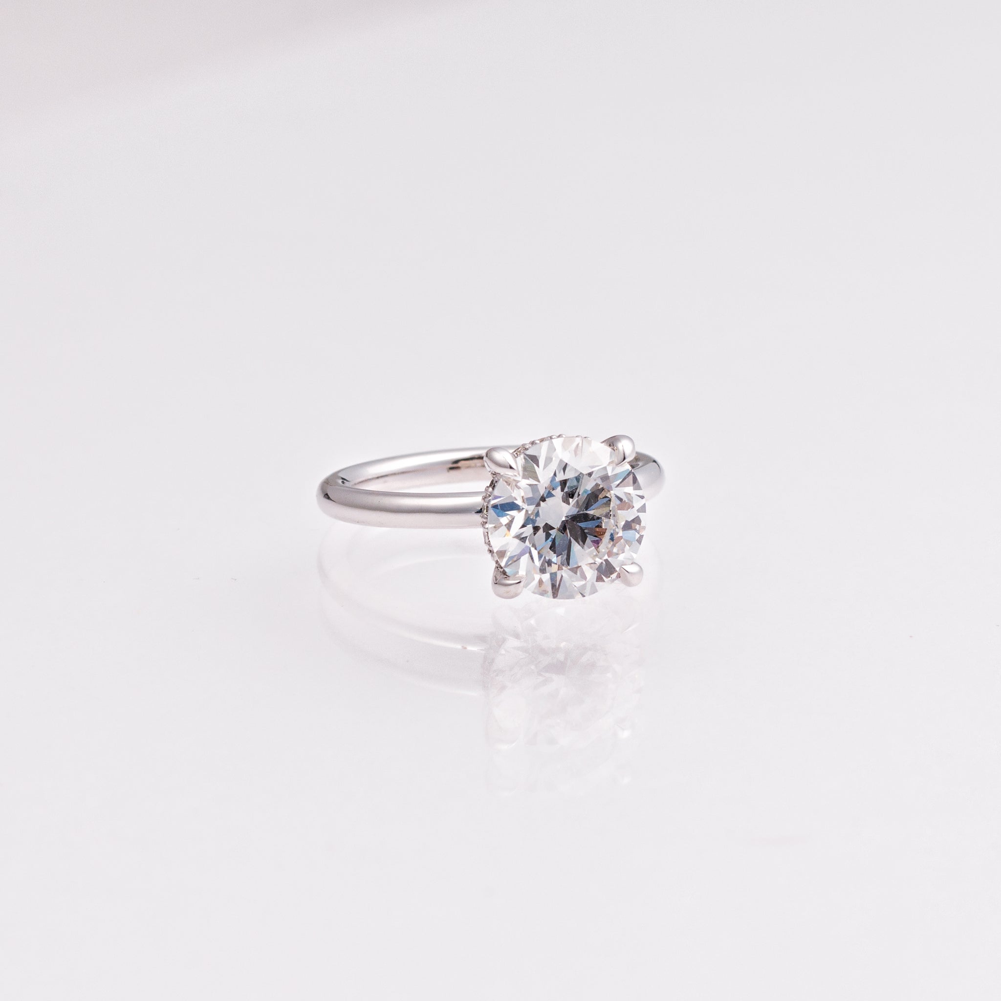 3.01 CT Round Lab-Grown Diamond Hidden Halo Engagement Ring
