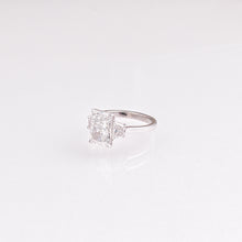3.91ct Radiant Lab-Grown Diamond Three-Stone Engagement Ring in 14k White Gold