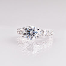 Graduated Rounds Lab-Grown Diamond Engagement Ring in 14k White Gold