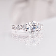 Graduated Rounds Lab-Grown Diamond Engagement Ring in 14k White Gold