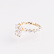 2.57ct Oval Lab-Grown Diamond Engagement Ring with Marquise and Round Diamond Band in 14k Yellow Gold