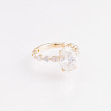 2.57ct Oval Lab-Grown Diamond Engagement Ring with Marquise and Round Diamond Band in 14k Yellow Gold