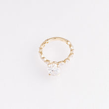 2.57ct Oval Lab-Grown Diamond Engagement Ring with Marquise and Round Diamond Band in 14k Yellow Gold