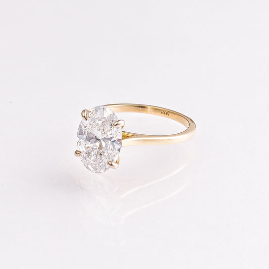 3.04ct Oval Lab-Grown Diamond Engagement Ring 14k Yellow Gold