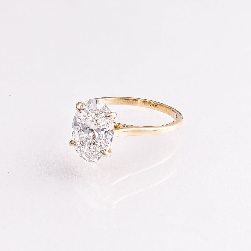3.04ct Oval Lab-Grown Diamond Engagement Ring 14k Yellow Gold