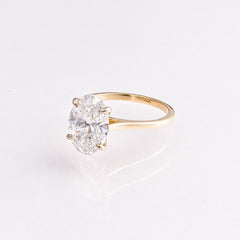 3.04ct Oval Lab-Grown Diamond Engagement Ring 14k Yellow Gold