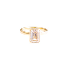 3.03ct Emerald-Cut Lab-Grown Diamond Bezel Ring in 14k Yellow Gold