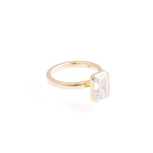 3.03ct Emerald-Cut Lab-Grown Diamond Bezel Ring in 14k Yellow Gold
