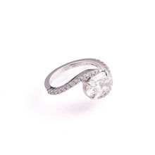 2.57ct East-West Oval Lab-Grown Diamond Ring in 14k White Gold with Pavé Wave Band