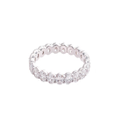 2.95ct Oval Cut North-South Lab-Grown Diamond Eternity Band in 14k White Gold