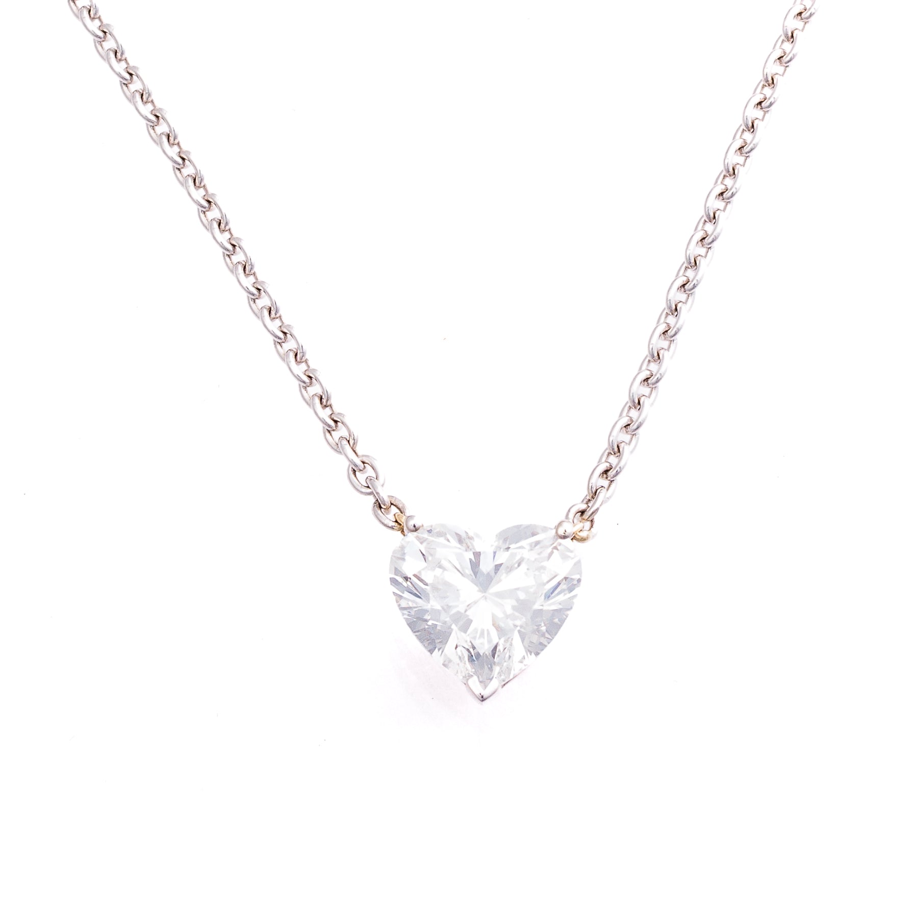 4.04ct Heart Lab-Grown Diamond Solitaire Pendant Necklace in Platinum