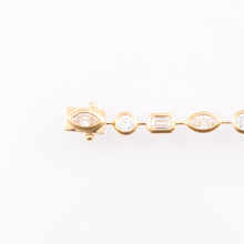 Fancy Shape Lab-Grown Diamond Bezel Tennis Bracelet in 14k Yellow Gold