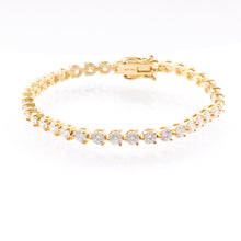 Three-Prong Round Lab-Grown Diamond Tennis Bracelet in 14k Yellow Gold