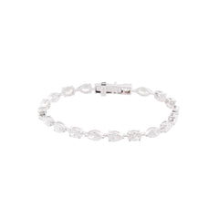 10.61ct Fancy Shape Lab-Grown Diamond Tennis Bracelet in 14k White Gold