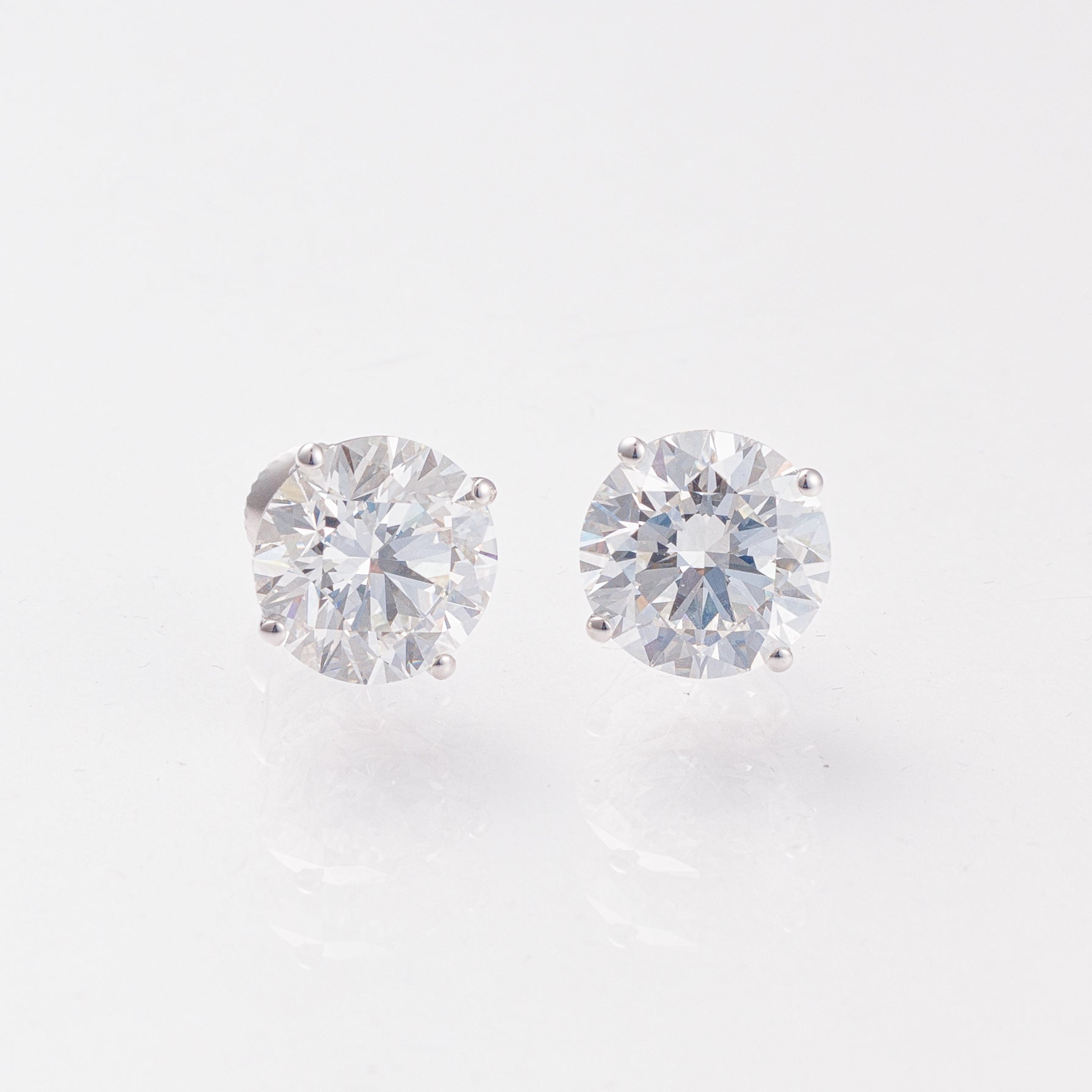 10ct Four-Prong Round Lab-Grown Diamond Stud Earrings in 14k White Gold