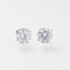 10ct Four-Prong Round Lab-Grown Diamond Stud Earrings in 14k White Gold