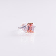 Toi et Moi Emerald and Pear Lab-Grown Diamond Engagement Ring in 14k White Gold with Pavé Band