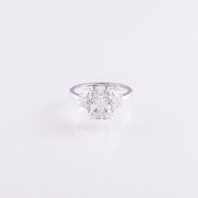 3.91ct Radiant Lab-Grown Diamond Three-Stone Engagement Ring in 14k White Gold