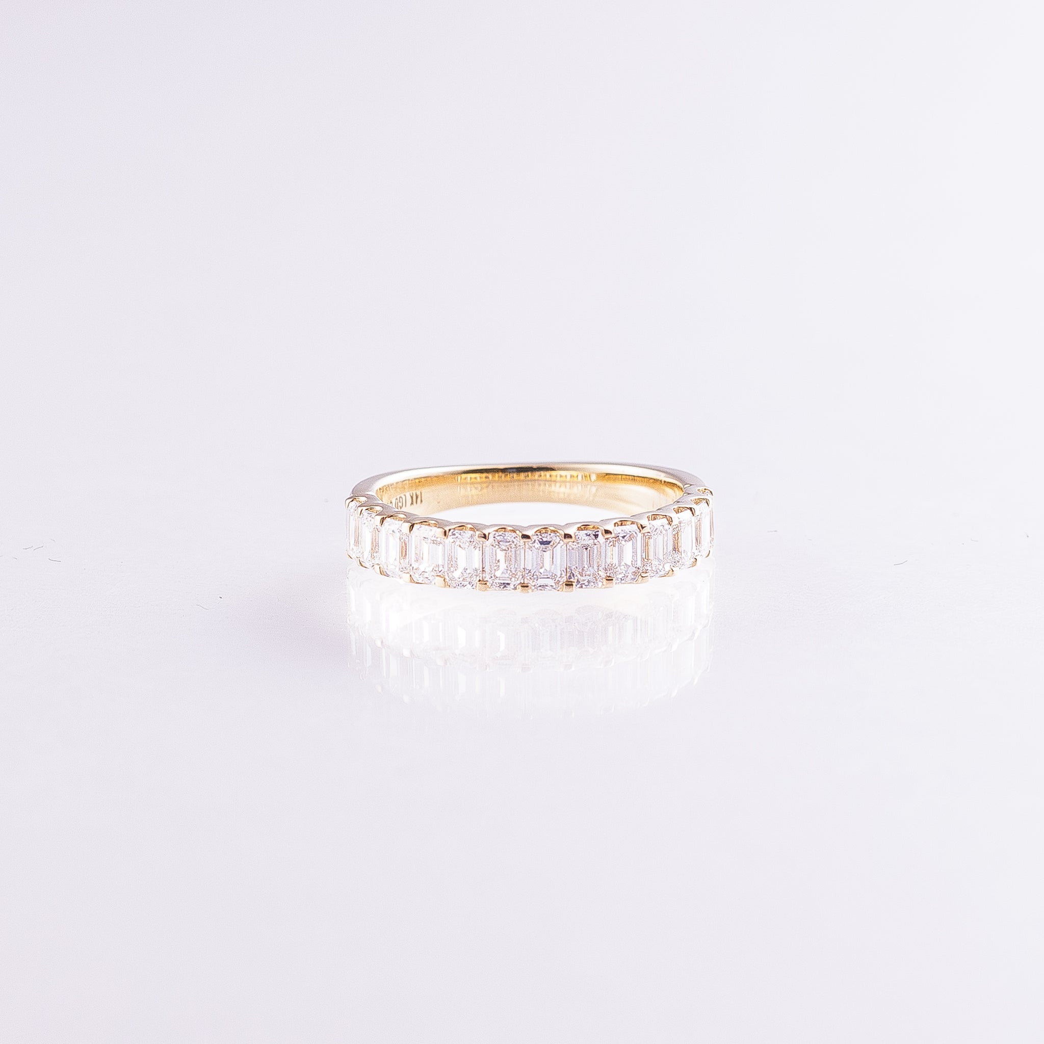 1.27 CT Emerald-Cut Lab-Grown Diamond Half Eternity Band