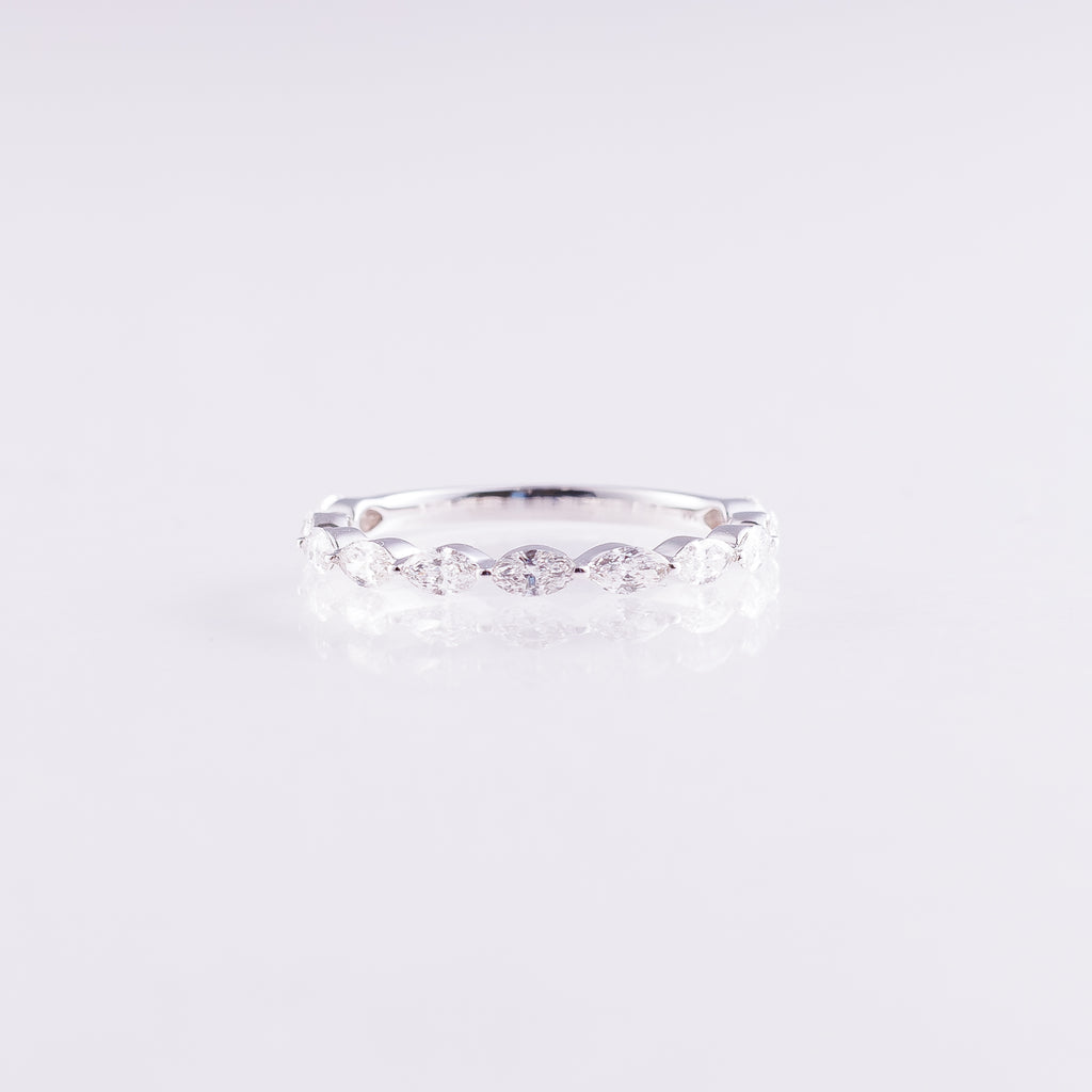 Marquise East-West 0.66ct Lab-Grown Diamond Band in 14k White Gold