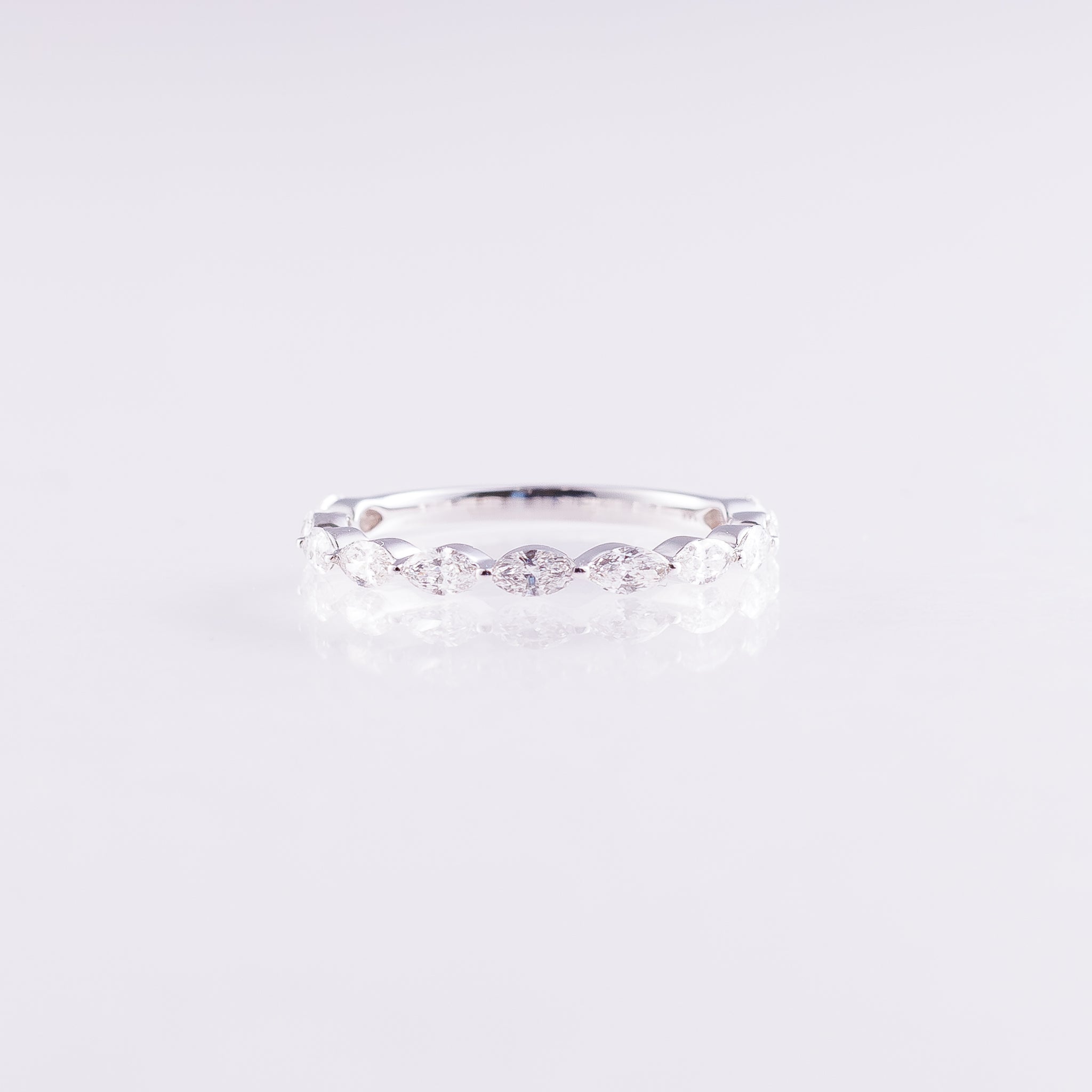 Marquise East-West 0.66ct Lab-Grown Diamond Band in 14k White Gold