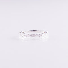 Marquise East-West 0.66ct Lab-Grown Diamond Band in 14k White Gold