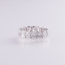 7.0ct Oval Cut North-South Lab-Grown Diamond Eternity Band in 14k White Gold