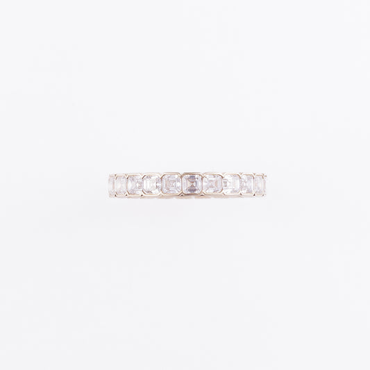 1.97ct Asscher-Cut Lab-Grown Diamond Bezel Eternity Band in 14k Yellow Gold