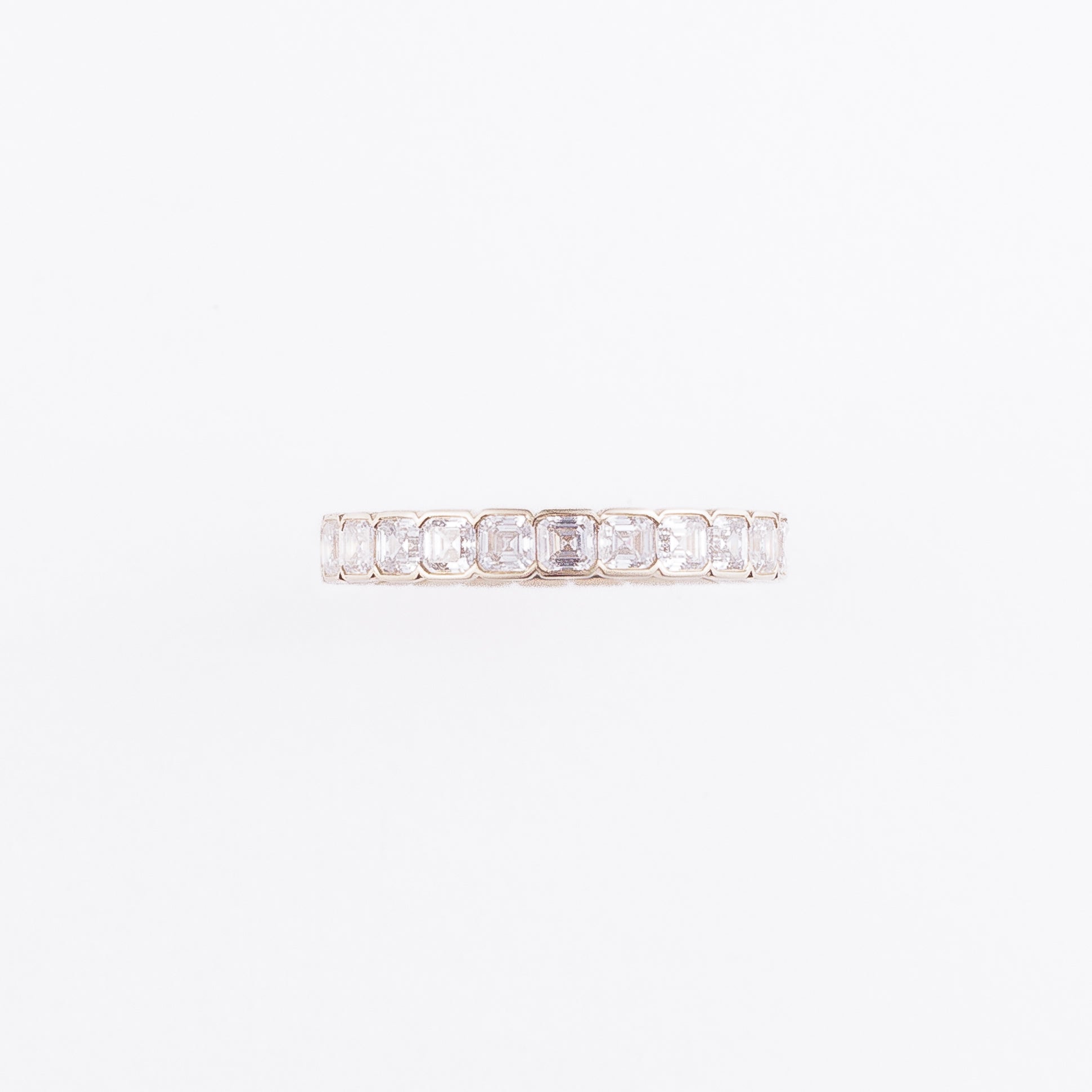 1.97ct Asscher-Cut Lab-Grown Diamond Bezel Eternity Band in 14k Yellow Gold