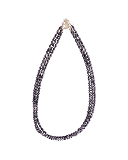 Black Diamond Multi-Strand Necklace with Natural Diamonds
