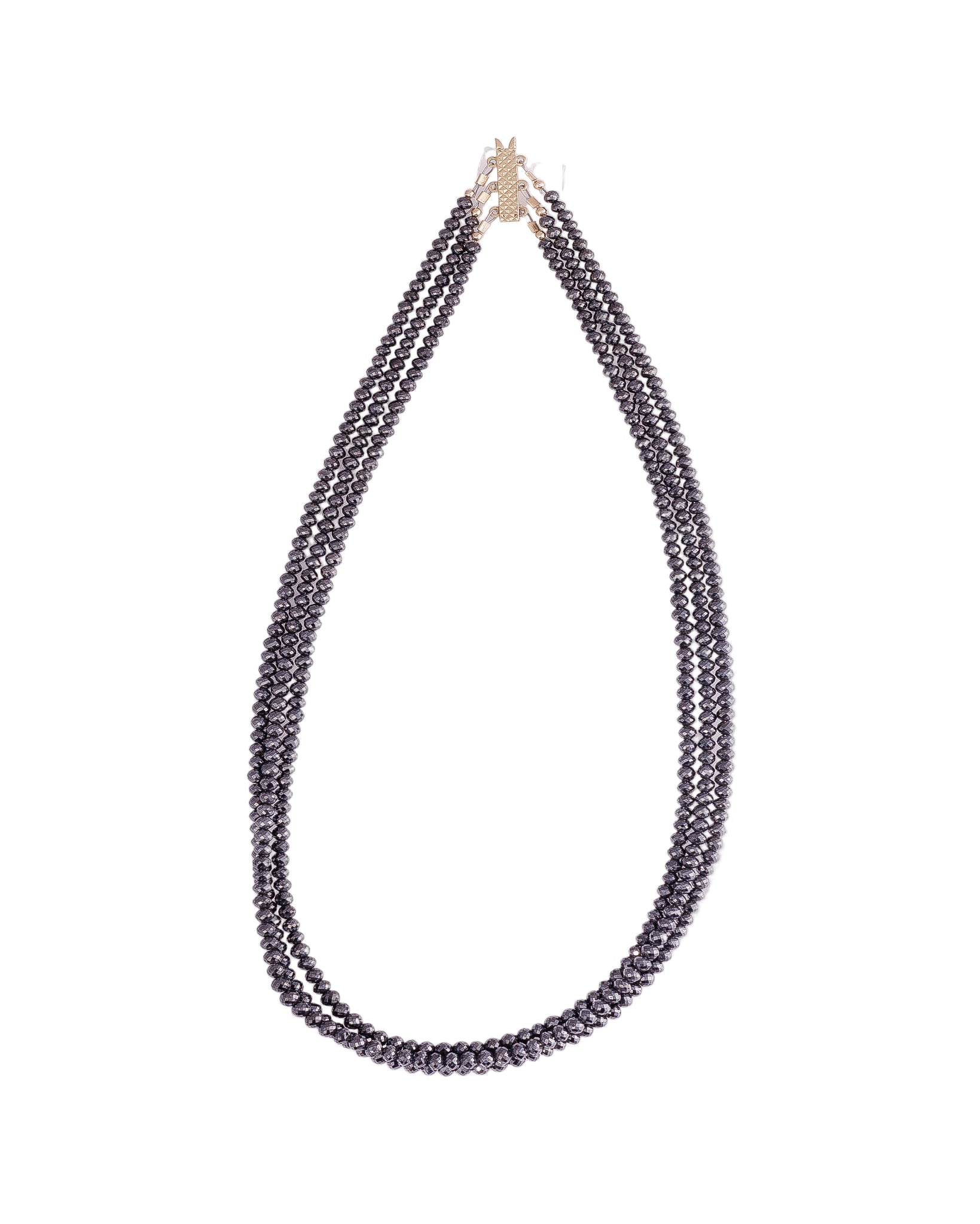 Black Diamond Multi-Strand Necklace with Natural Diamonds