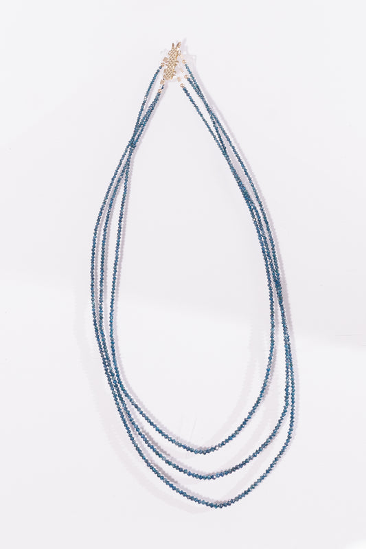 Blue Diamond Multi-Strand Necklace with Natural Diamonds