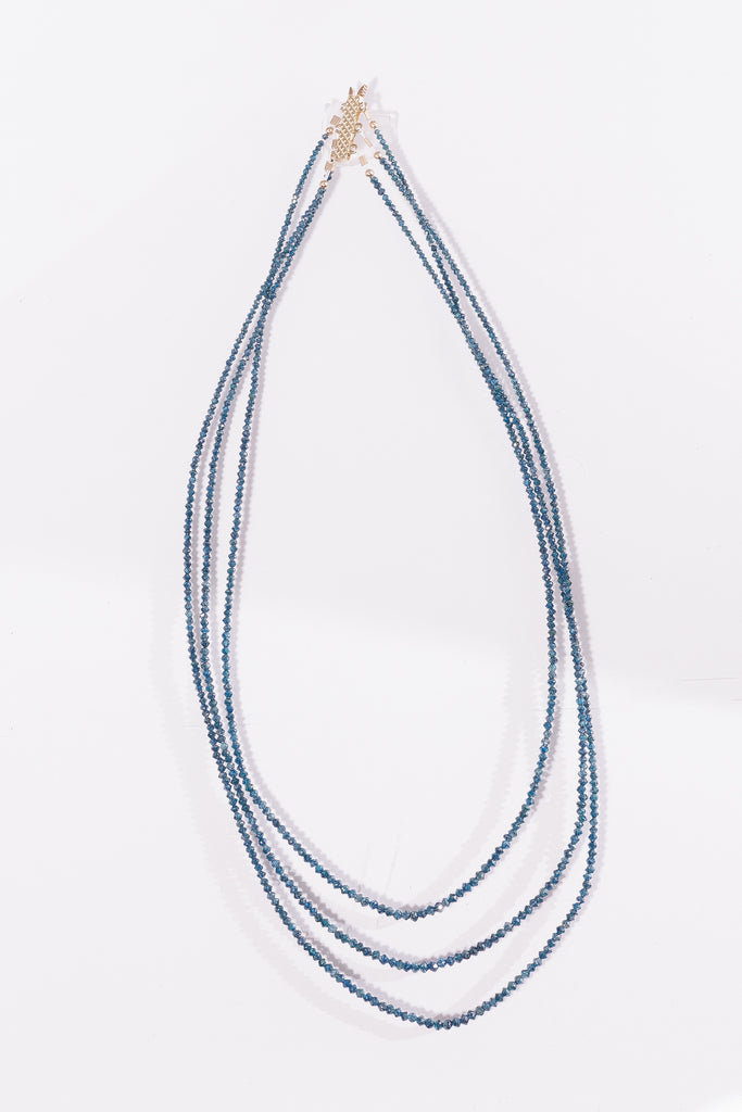 Blue Diamond Multi-Strand Necklace with Natural Diamonds