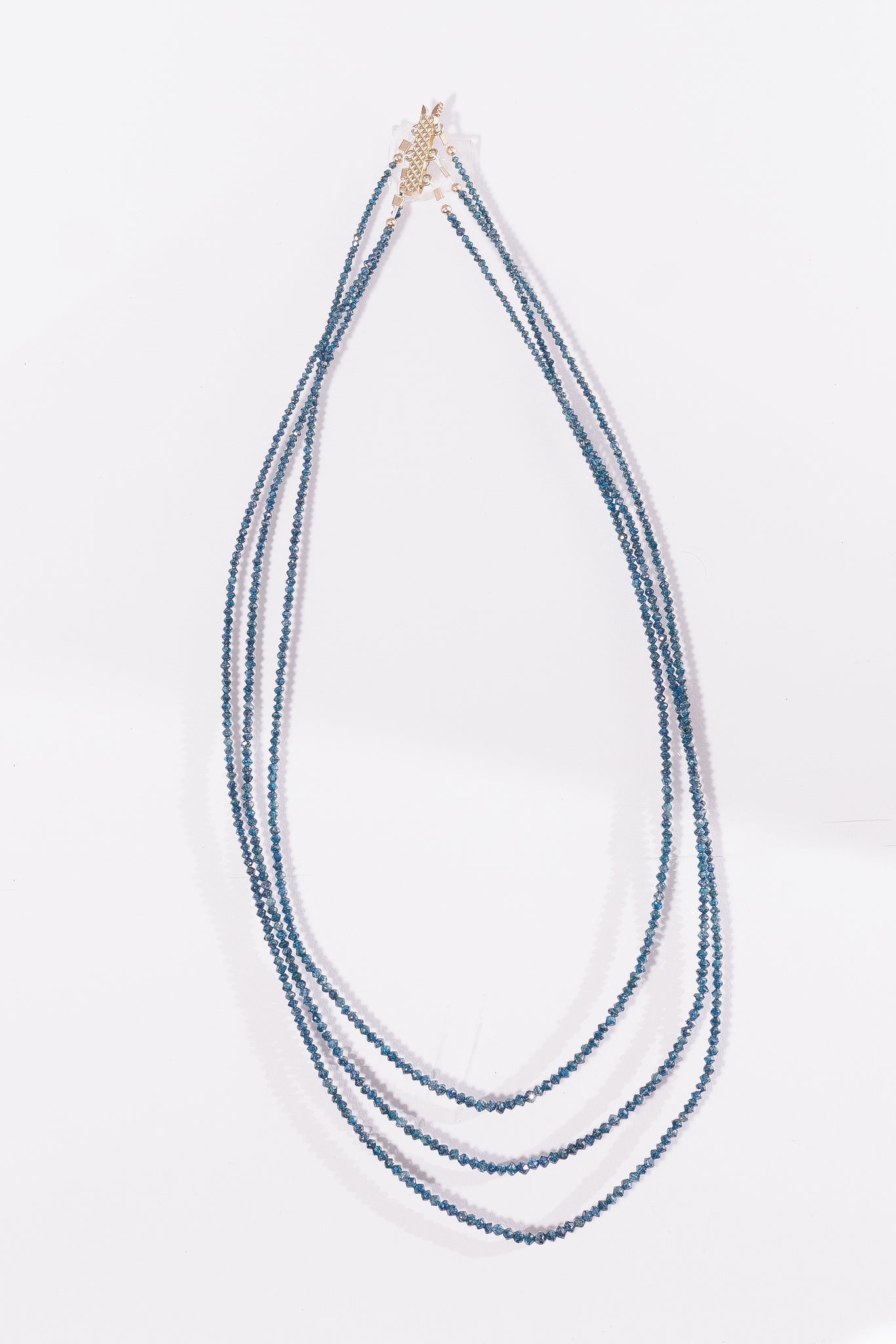 Blue Diamond Multi-Strand Necklace with Natural Diamonds