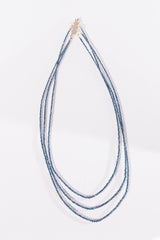 Blue Diamond Multi-Strand Necklace with Natural Diamonds